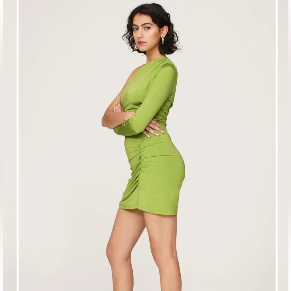 Atlein- One-Shoulder Green Dress Size Small - Picture 2 of 8